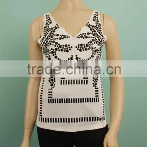 2016 S/S OEM Service Supply Type Iron Stud Sleeveless Women Tank Top thumbnail-3