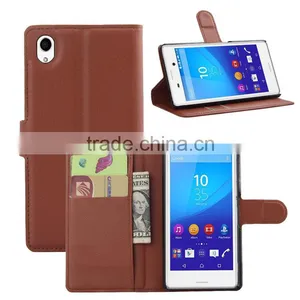 Hot Selling Two Mobile Phone Leather Flip Case For Sony M4 Leather Case thumbnail-3
