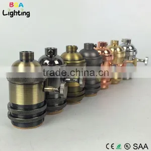 E26 Brass Vintage Edison Style Socket With Switch for DIY Pendant Light thumbnail-1
