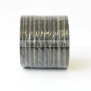DIY Polyester Single Face Satin Ribbon With Gold or Silver Edge thumbnail-6