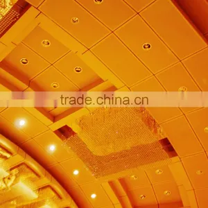 Wood Grain Suspended Aluminum Ceiling Open Frame Ceiling Perforated Clip In Ceiling Tile thumbnail-6