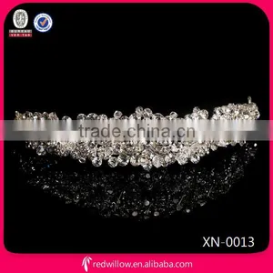 Topwedding USABride Silver Rhinestone Handmade Beads Tiara Crown Bridal Tiara thumbnail-2