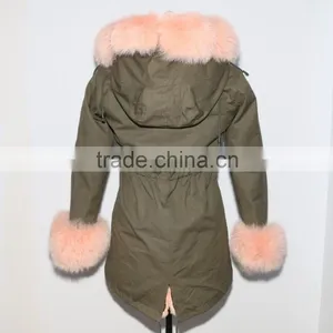 PK31 Winter New Style Parka Coat With Raccoon Fur Trim thumbnail-6