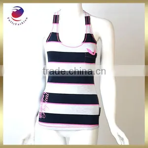 Fashion t Shirt Wholesale Stripe Sleeveless Pocket Printed Style thumbnail-1