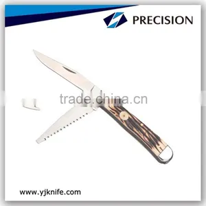 3 Blades Bone Handle Folding Knife Carving Knife thumbnail-1