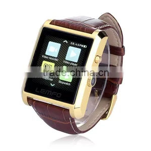 Fashion Waterproof Bluetooth 4.0 Smart Watch IPS Screen Smartwatch Wristwatch With Camera Sweatproof Leather Strap thumbnail-1