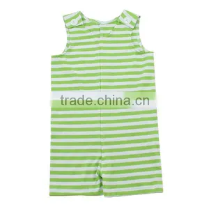 KAIYO Pink White Striped OEM Baby Girl Onesie Boutique Baby Shorter Organic Cotton Baby Rompers Wholesale Baby Clothes thumbnail-2