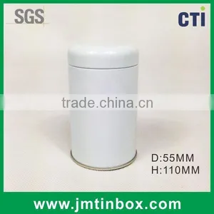 White Round Shape Tea Tin Can thumbnail-1