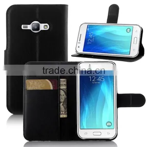 Hot Selling Ultra Thin Lichee PU Leather Case Wallet Folio Flip Cover for Samsung GALAXY J1 ACE thumbnail-1