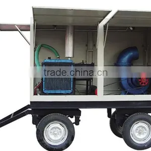 Mobile Type Mixed Flow Pump Set With Diesel Engine, 12'' Pump, Flux 980m3/h, Head 13m, With 4 Wheel Trailer and Canopy thumbnail-1