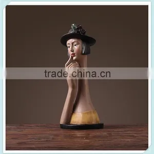 Resin Elegant Lady Bust Statue White Lady Figurine for Indoor Decor thumbnail-3
