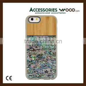 New Design Wholesale Phone Accessories Wood and Shell Phone Case for IPhone thumbnail-1