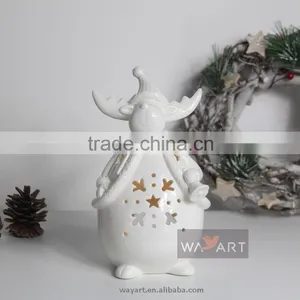 Ceramic Christmas Candle Holders With Reindeer Shaped thumbnail-2