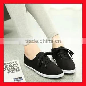 Black Canvas Lace Shoes for Woman Casual Hot Sale Shoe thumbnail-1