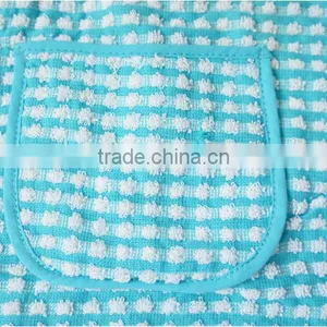 Pigment Printing Blue Waist Kitchen Apron Roll Cotton With Pocket thumbnail-2