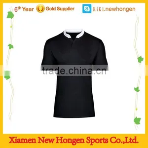 Wholesale OEM Team Set Cheap Blank Black Rugby Jerseys thumbnail-1