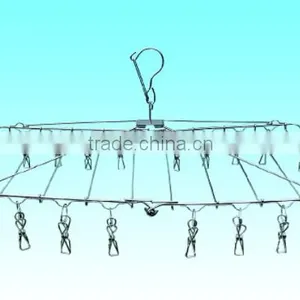 Multifunction Laundry Clothesline Hanging Rack for Drying Clothing Set of 20 Stainless Steel Clothespins Rectangle thumbnail-1