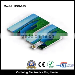 Full Color Printing Credit Card Usb Flash Drive Business Card Shape Usb Memory Stick (USB-029) thumbnail-1