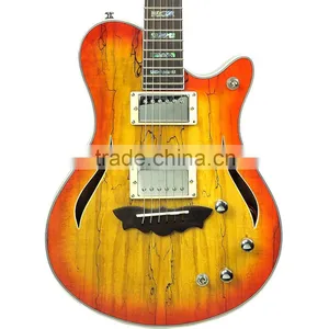 Wholesale Cheap Price Half Hand Made Plywood Jazz Guitar thumbnail-2