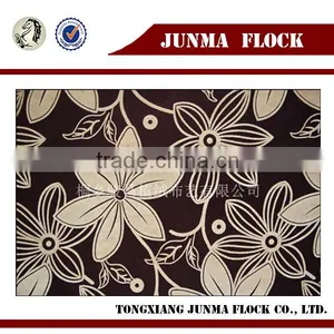 Coffee Flower Pattern China Textile Flock on Flock Wholesale Home Furniture Decoration Accessories thumbnail-1