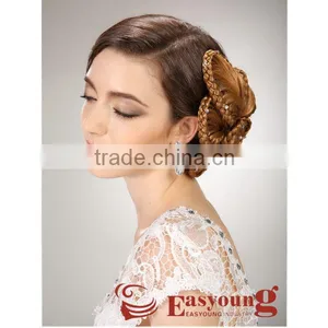 Blonde Braids Hair Accessories, Wigs Hair Flower, Synthetic Hair Pieces for Updo Bride thumbnail-2