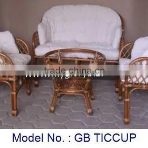 Classic Rattan Indoor Living Room Furniture Archair Design Sofa Set With Round Glass Top Coffee Table thumbnail-1