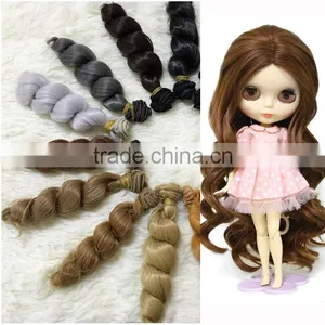 High Temperature Wire Fiber Curly Hair Weft for DIY BJD Doll Hair thumbnail-1