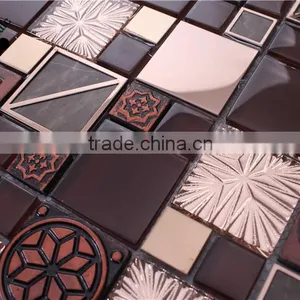 SMP21 Foshan Wholesale Stock Mosaic Glass Tile Mosaic Brick Pattern Wallpaper thumbnail-5