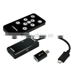 1080P MHL Micro USB to HDMI HDTV Adapter w/ Remote For Samsung thumbnail-1