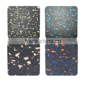 Interlocking Rubber Gym Mat With Color Dots thumbnail-1
