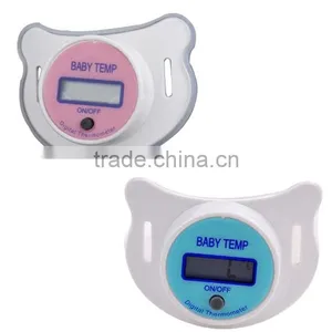 Portable Digital LCD Pacifier Thermometer Baby Nipple Soft Safe Mouth Nipple Temperature Pacifier Chain Clip Holder VCI24 P20 thumbnail-5