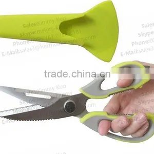 High Quality Safety Kitchen Scissor Stainless Steel Cutting Scissor TPR Scissor thumbnail-4