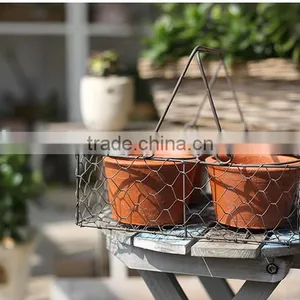 Handmade Small Wire Mesh Baskets for Plant Decorative Wire Basket thumbnail-5