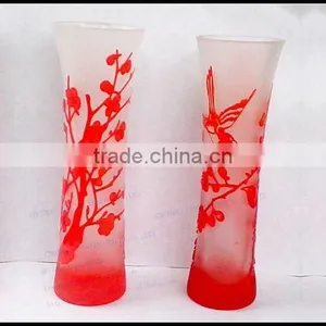2017 New Arrival Overlay Single Flower Glass Vase thumbnail-1