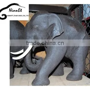 Wood Carved Elephant From Thailand thumbnail-3