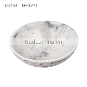 Oval Shape Marble Finish Western Cement or Concrete Bathroom Sink thumbnail-1