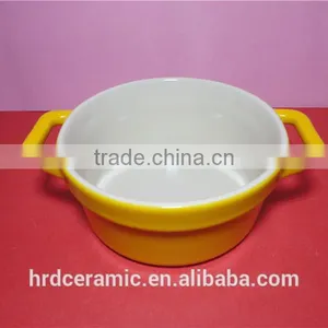 Stocked Korean Style Colorful Yellow High Ceramic Soup Pot thumbnail-1