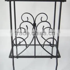 Decorative Occasional Magazine End Table Tempered Glass Top Metal Table thumbnail-2