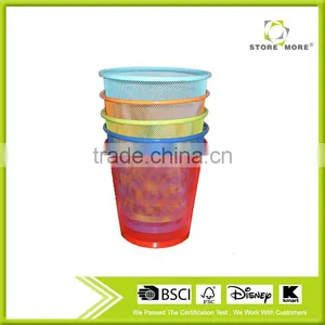 Colourful Round Metal Mesh Waste Bin For Home/Office thumbnail-1
