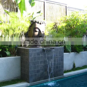 Garden Decoration Art Craft Bronze Sculpture Buddha Face Fountain thumbnail-1