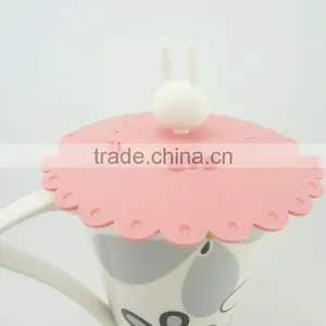 Cute Rabbit Anti-dust Airtight Seal Silicone Drink Cup Cover thumbnail-3