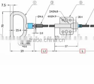 Recliner Sofa and Reclined Chair Replacement Cables D Handle Pull Type 30502/30501 thumbnail-1