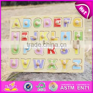 2017 Top Fashion Educational Toddlers Wooden Alphabet Puzzle W14M101 thumbnail-4