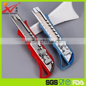High Quality Box Cutter Carbon Steel Tool Knife PP Sliding Knives With Button thumbnail-1