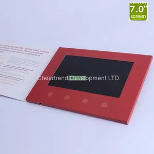 Glossy or Matt Lamination Printing 7'' Lcd Video Brochure Card for Advertising,promotions,marketing thumbnail-1