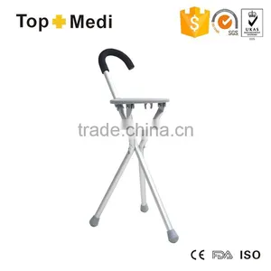 Topmedi Therapy Medical Device Folding Stool Walking Stick With Chair thumbnail-2