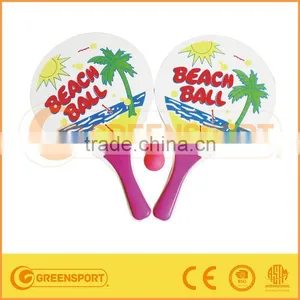 Wooden Beach Racket Set With Beach Ball thumbnail-1