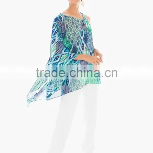 New Arrived Women's One Shoulder Chiffon Tops thumbnail-3