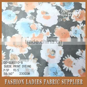 New Design Suede Print Dyeing With Florals for Girl's Garment thumbnail-4