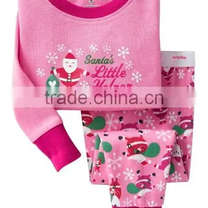 Girls Pink Christmas Pajamas Sets Baby Cotton Nightgown thumbnail-1